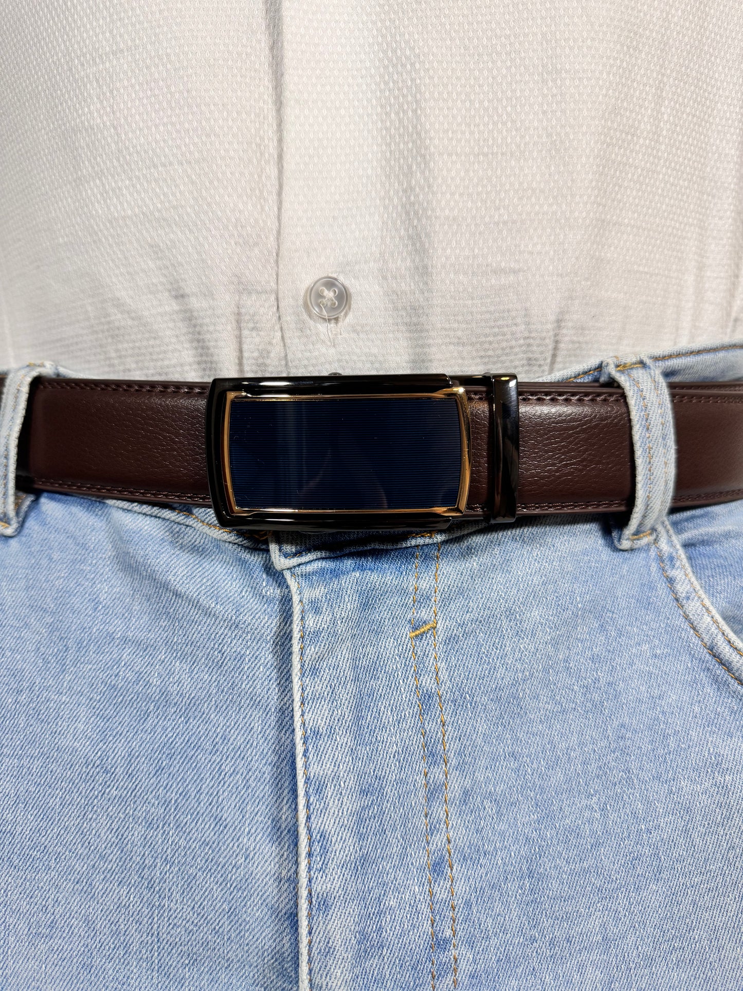 men's brown leather belt