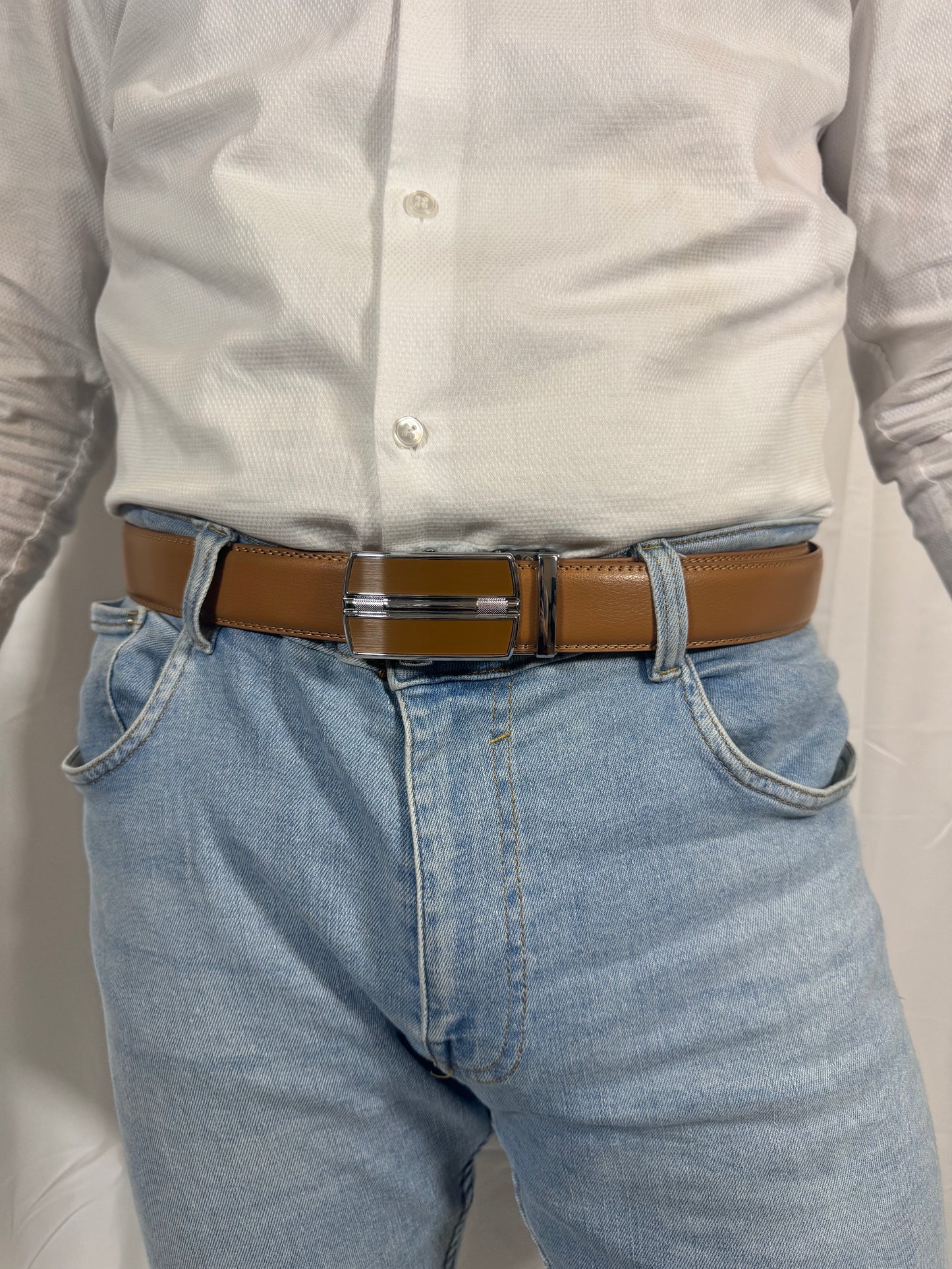 men's yellow leather belt