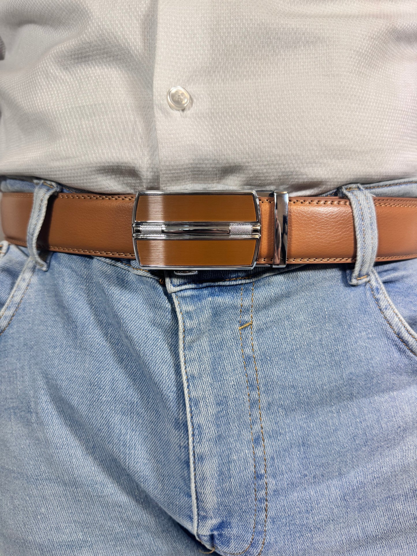 men's yellow leather belt