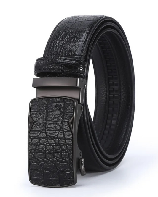 men's black leather belt