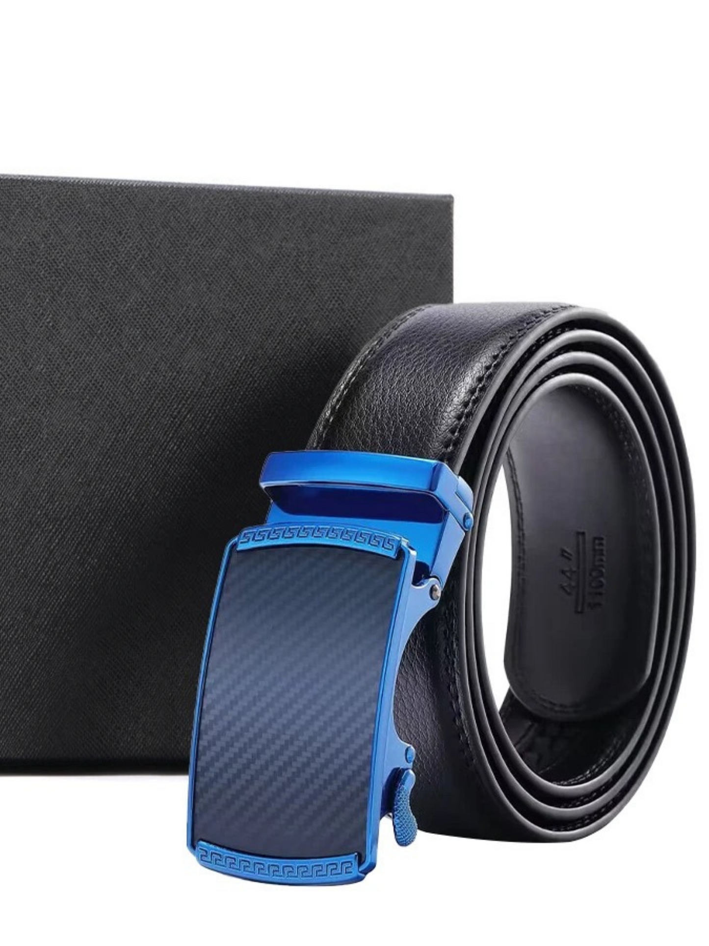 men's blue leather belt