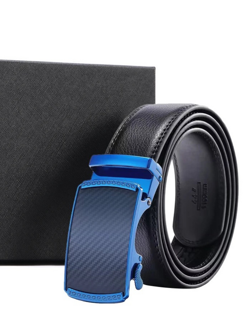 men's blue leather belt