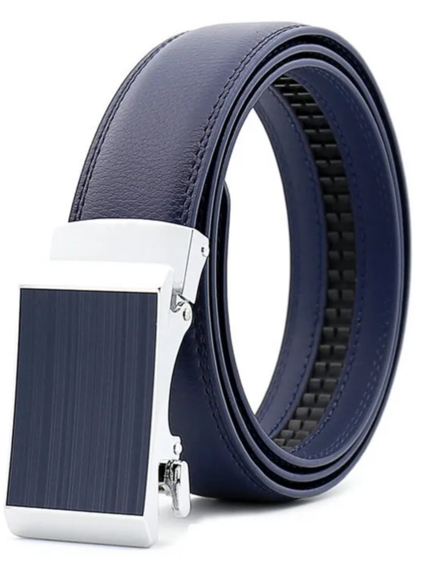 men's blue leather belt