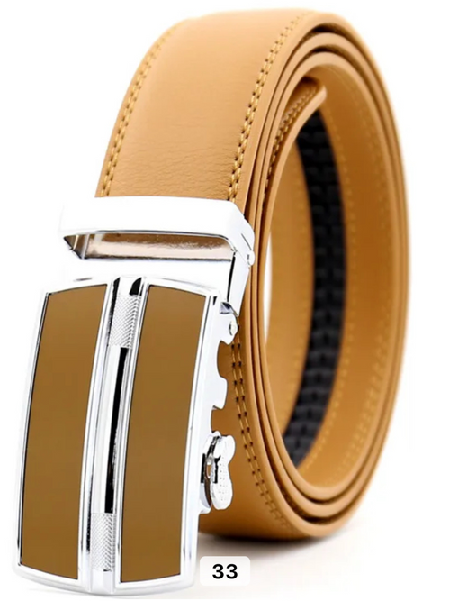 men's yellow leather belt